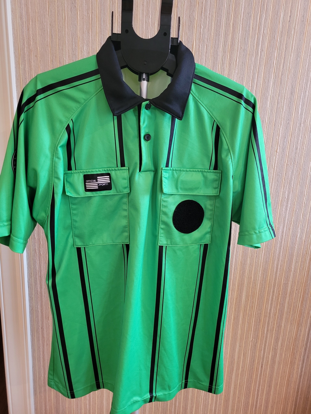 Men's Green U.S. Soccer Federation Referee Polo with Black Trim Medium
